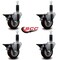 Service Caster 3.5'' Maroon Poly Swivel 1-1/8'' Expanding Stem Caster Set with Brake, 4PK SCC-EX20S3514-PPUB-MRN-PLB-118-4 - alternate 2